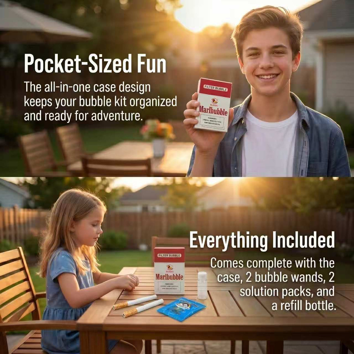 Bubble Blower Toy Pocket-Sized With Two Refills