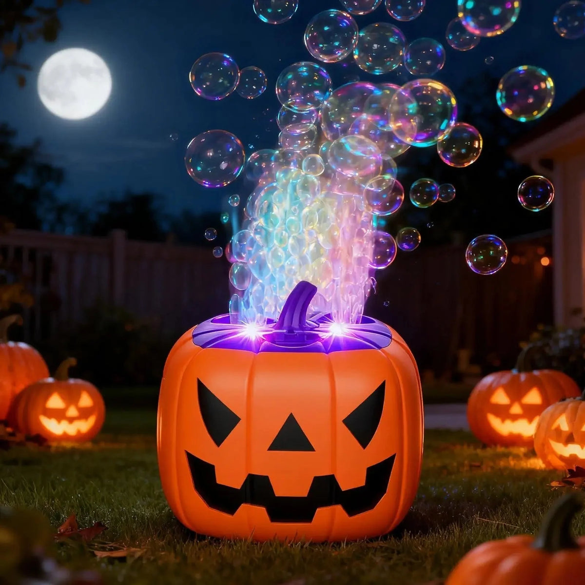 Bubble Machine Halloween Pumpkin LED Lights Rechargeable