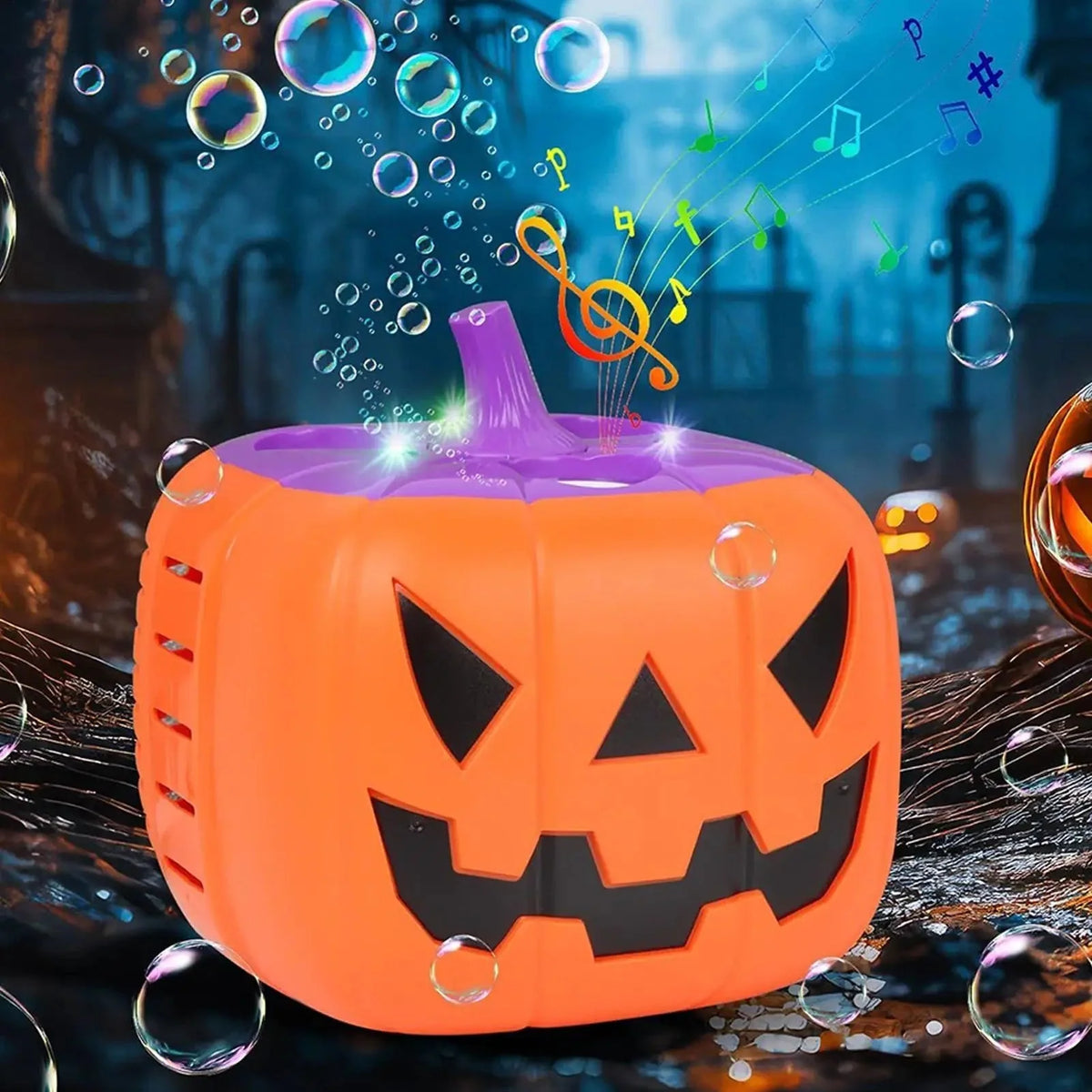 Bubble Machine Halloween Pumpkin LED Lights Rechargeable