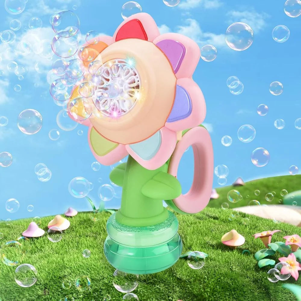 Bubble Machine Rechargeable Rotating Head Multicolor Lights