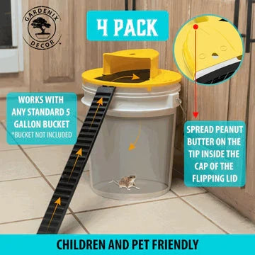 Bucket Mouse Trap Auto-Reset Multi-Catch