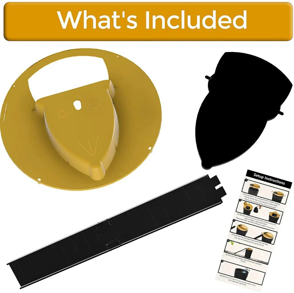 Bucket Mouse Trap Enclosed Catch Area Reusable