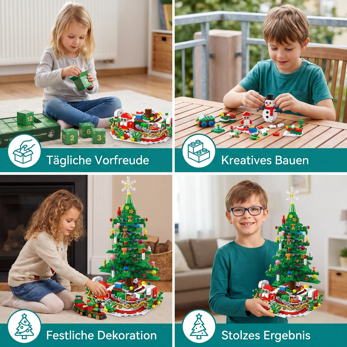Building Block Advent Calendar 24-Day Christmas Scene Set