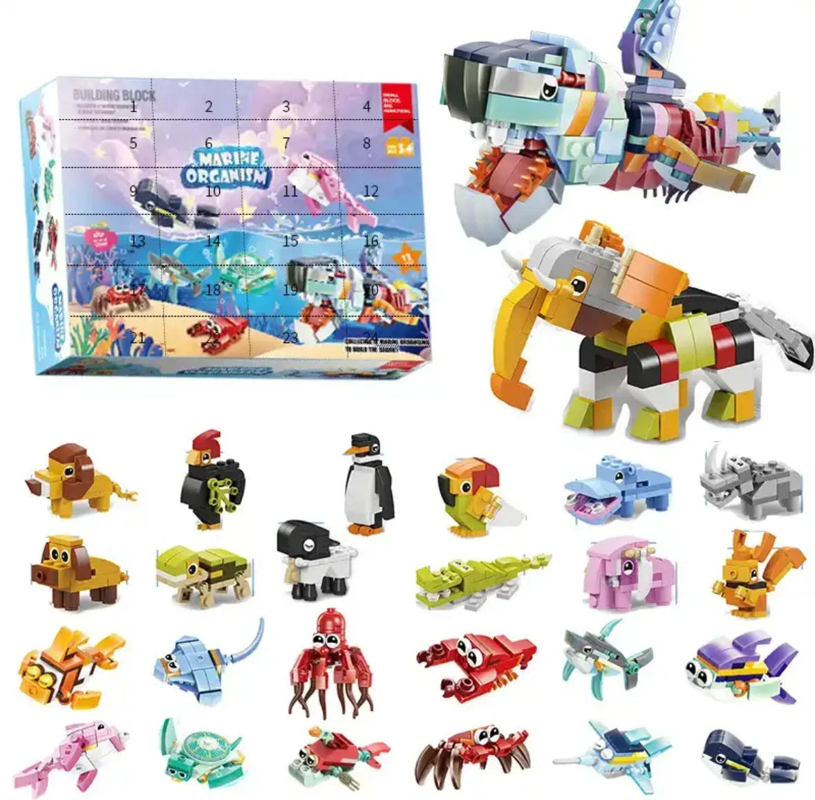 Building Block Advent Calendar 24 Mini Builds Compatible Brick Systems