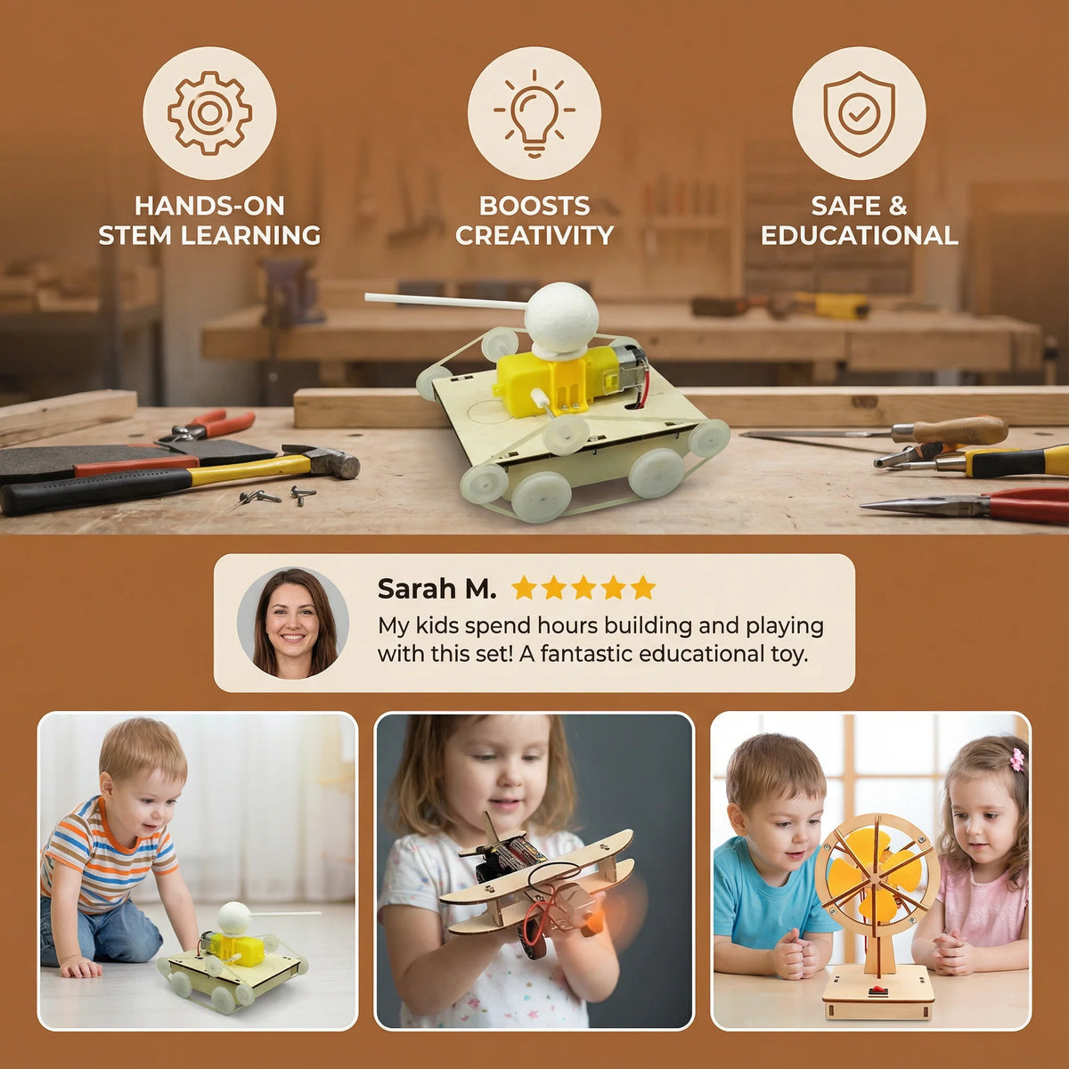 Building Set Working STEM Models Snap-Together No Tools Required