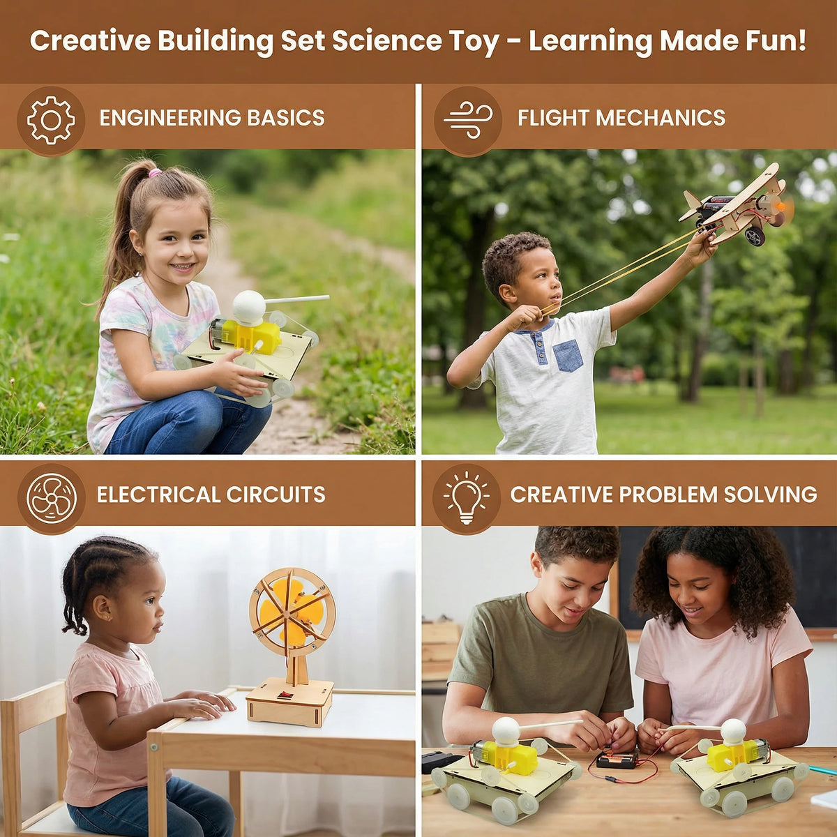 Building Set Working STEM Models Snap-Together No Tools Required