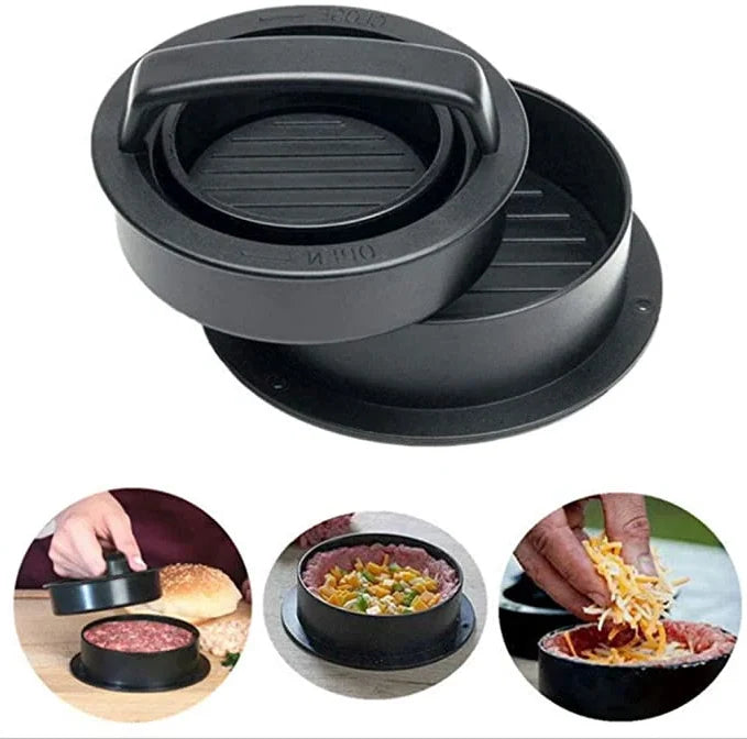Burger Patty Press Adjustable Thickness Removable Mold