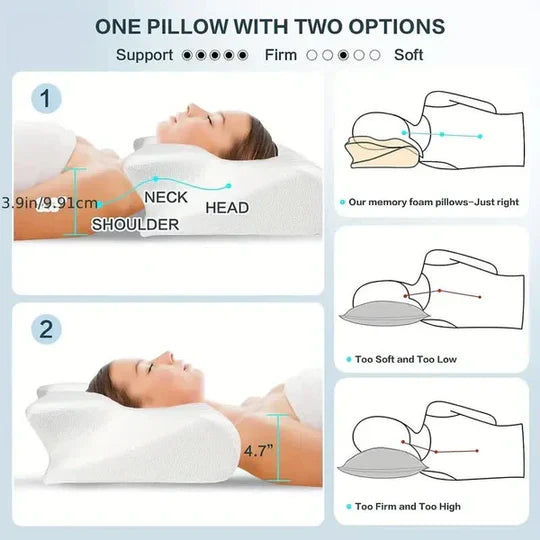 Butterfly Pillow Memory Foam Side & Back Sleeper Support
