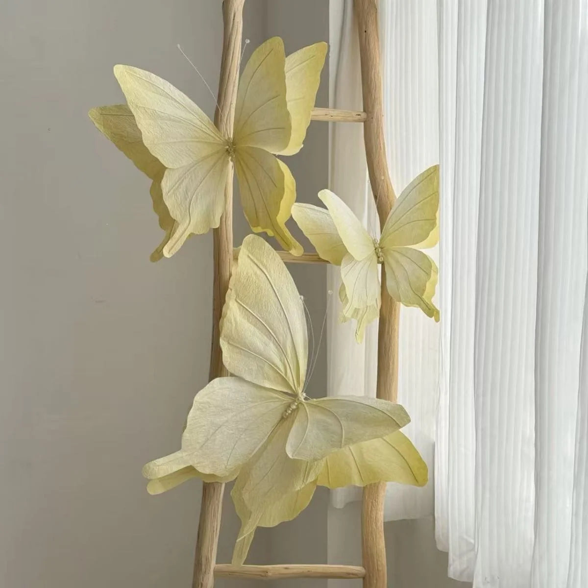 Butterfly Wall Decor Layered Paper & Wire Easy Hanging