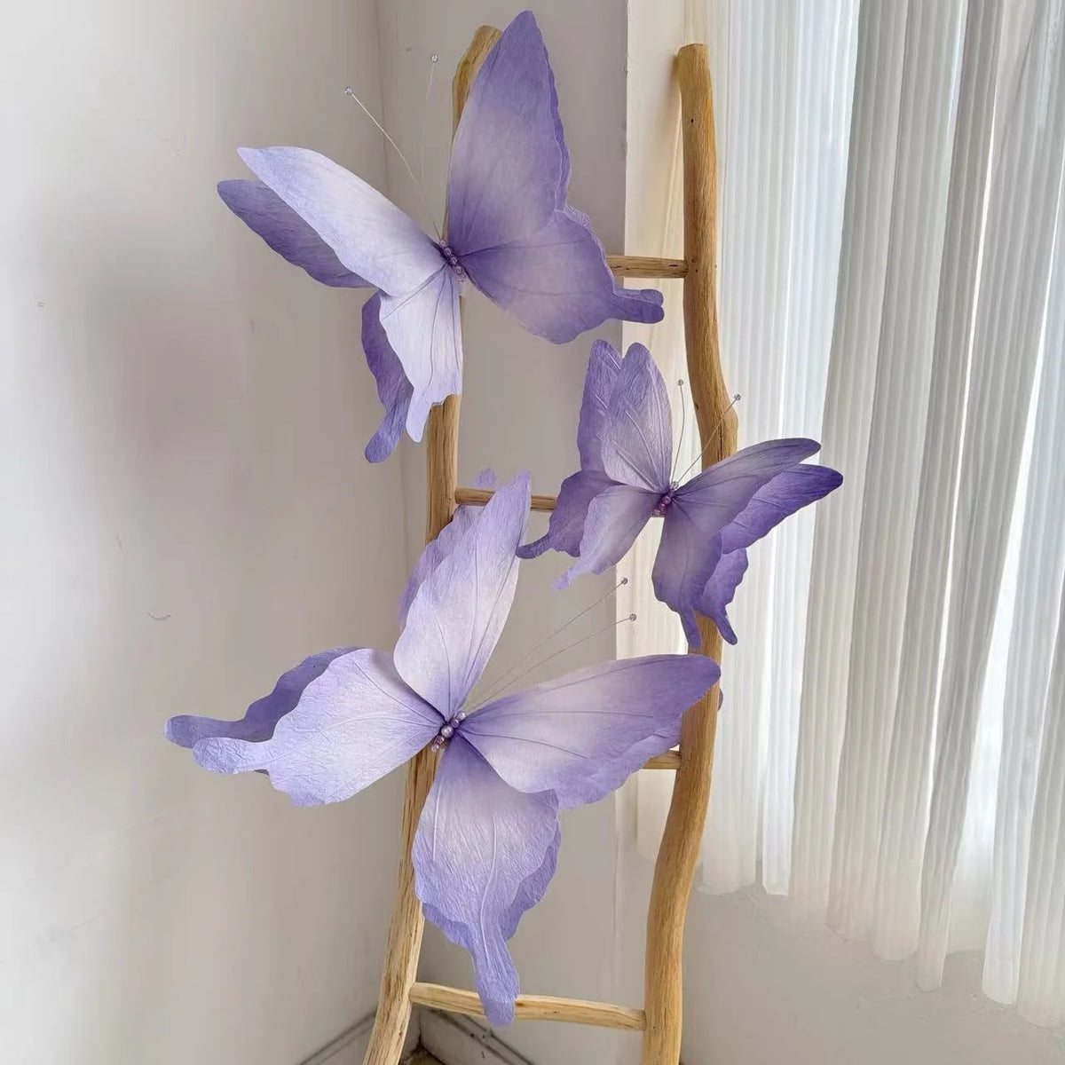 Butterfly Wall Decor Layered Paper & Wire Easy Hanging