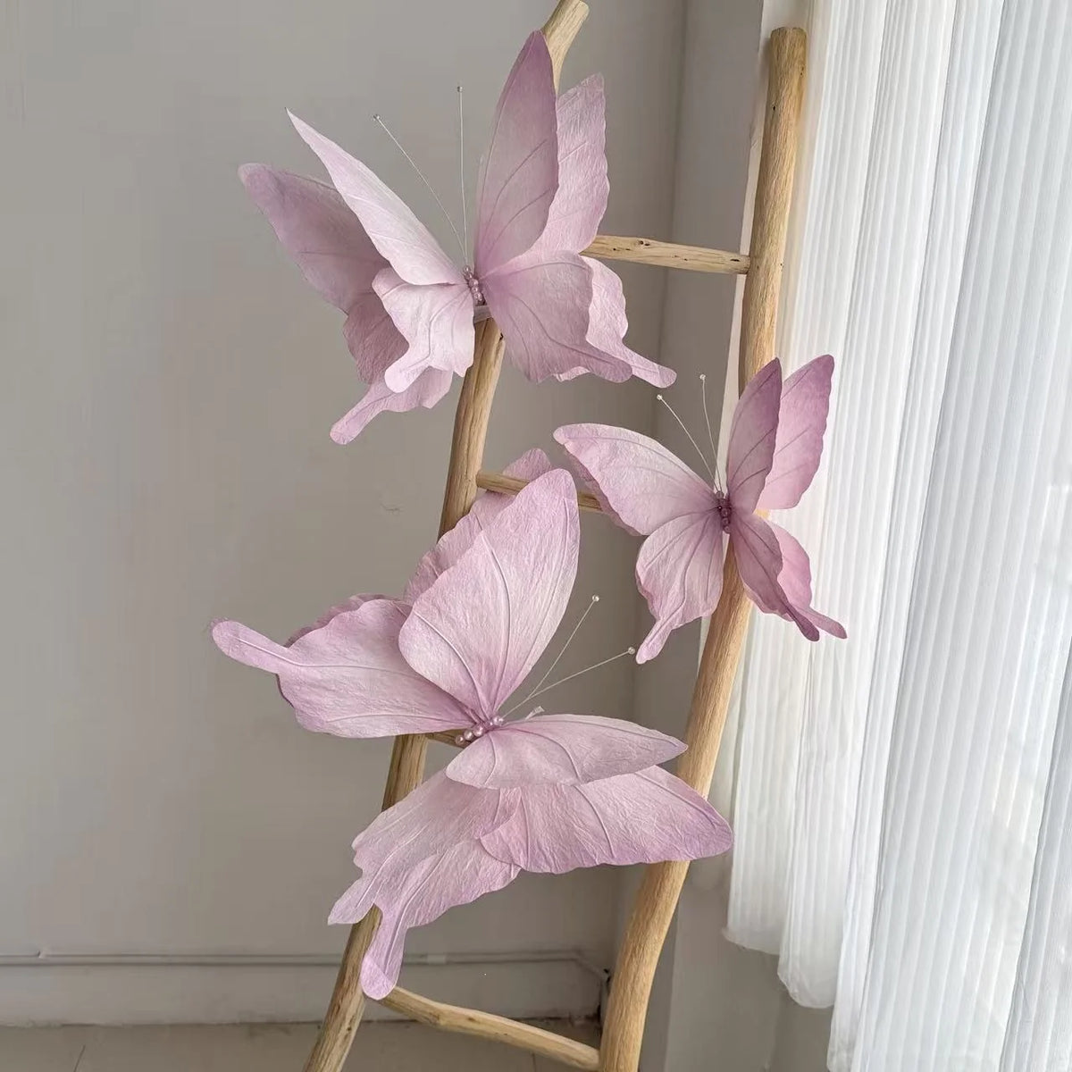 Butterfly Wall Decor Layered Paper & Wire Easy Hanging