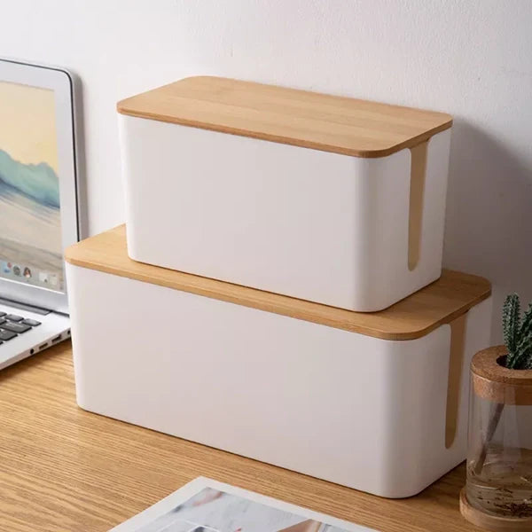 Cable Storage Box With Side Cable Openings & Secure Lid