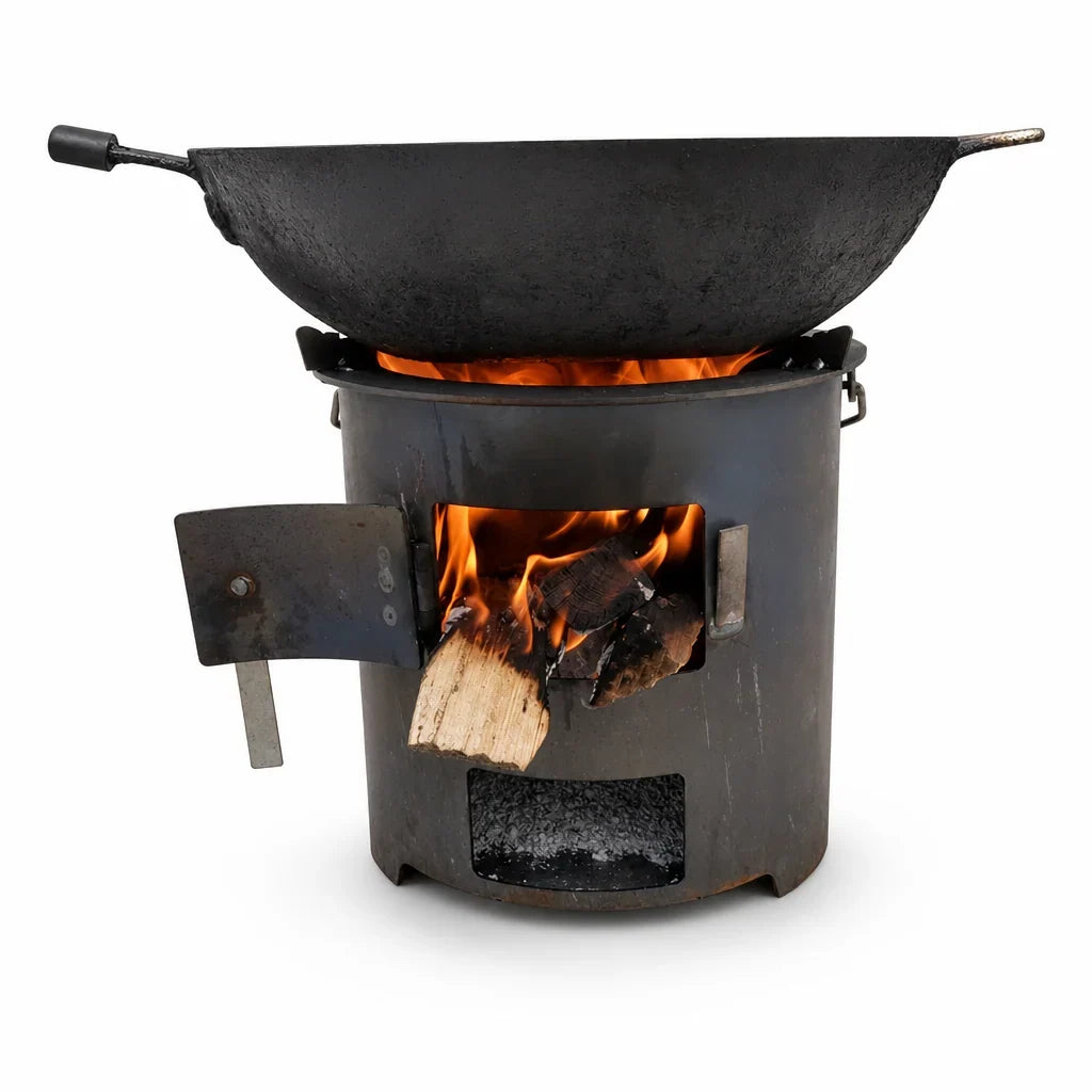 Camping Stove Dual Fuel Reduced-Smoke Carbon Steel