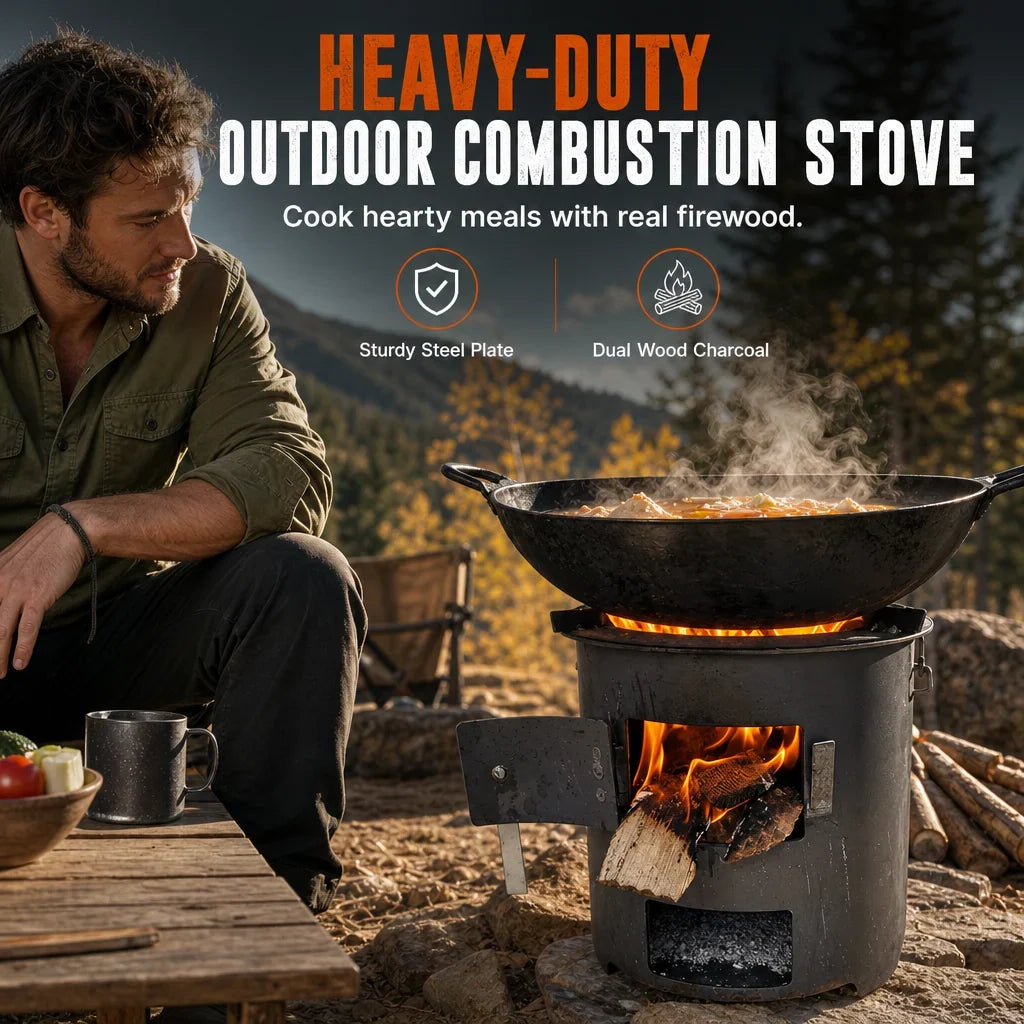 Camping Stove Dual Fuel Reduced-Smoke Carbon Steel