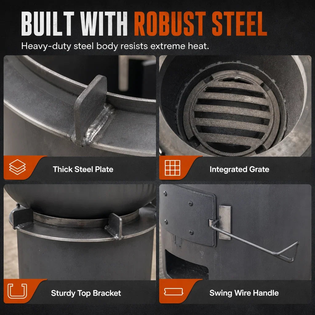 Camping Stove Dual Fuel Reduced-Smoke Carbon Steel