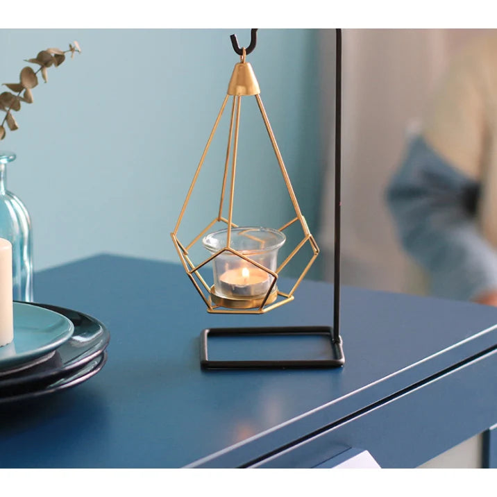 Candle Holder Geometric Freestanding or Hanging Removable Glass Cups