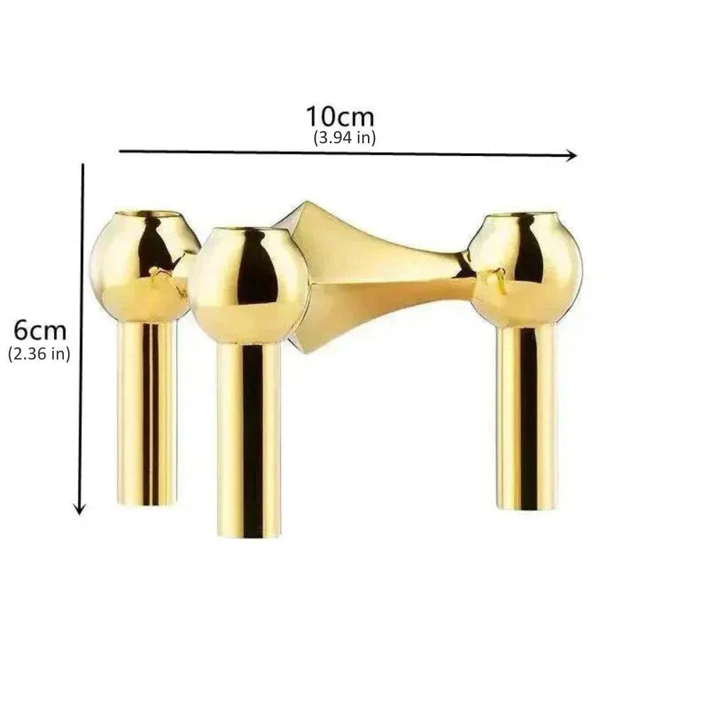 Candle Holder Molecular Sculpture Polished Metal