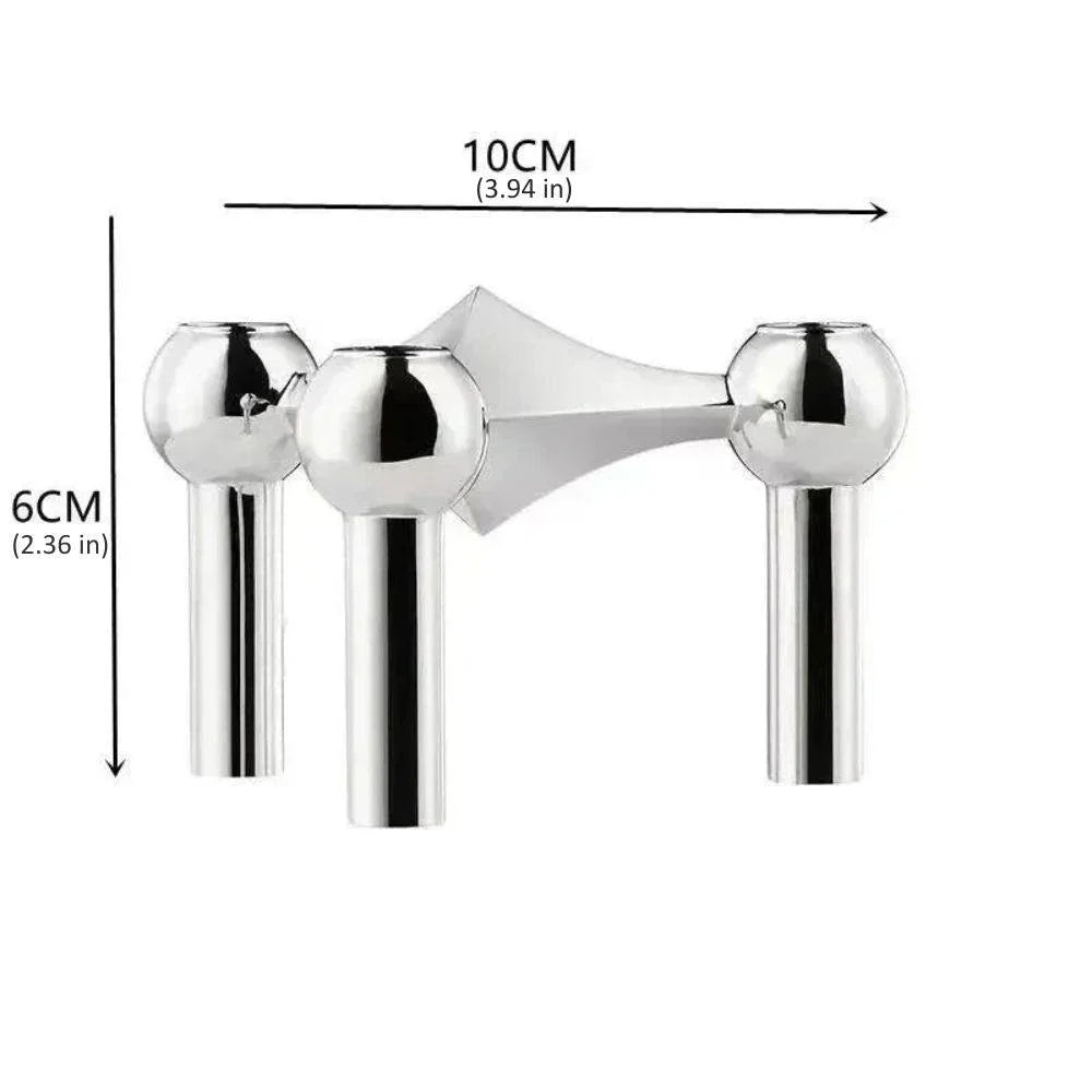 Candle Holder Molecular Sculpture Polished Metal