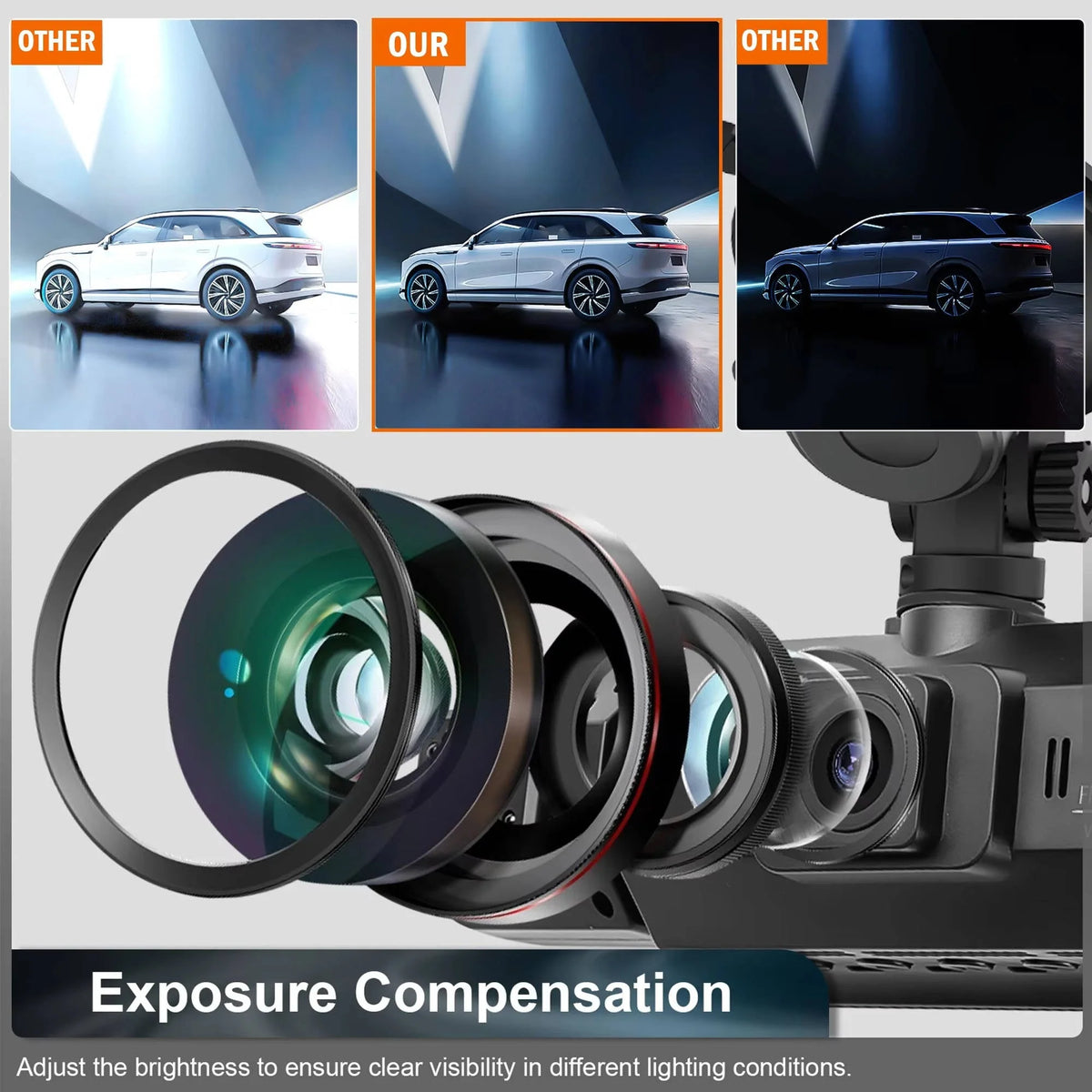 Car Dash Cam Four-Camera Night Vision Wi-Fi App Control