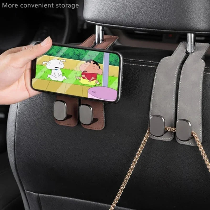 Car Headrest Hooks Foldable Double Hook Set of 2