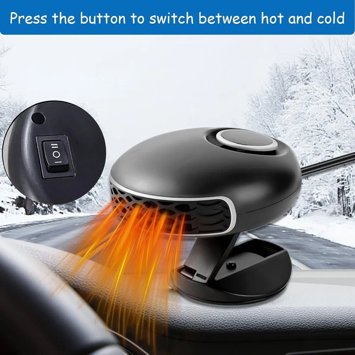 Car Heater 12V Adjustable Airflow Windshield Defroster
