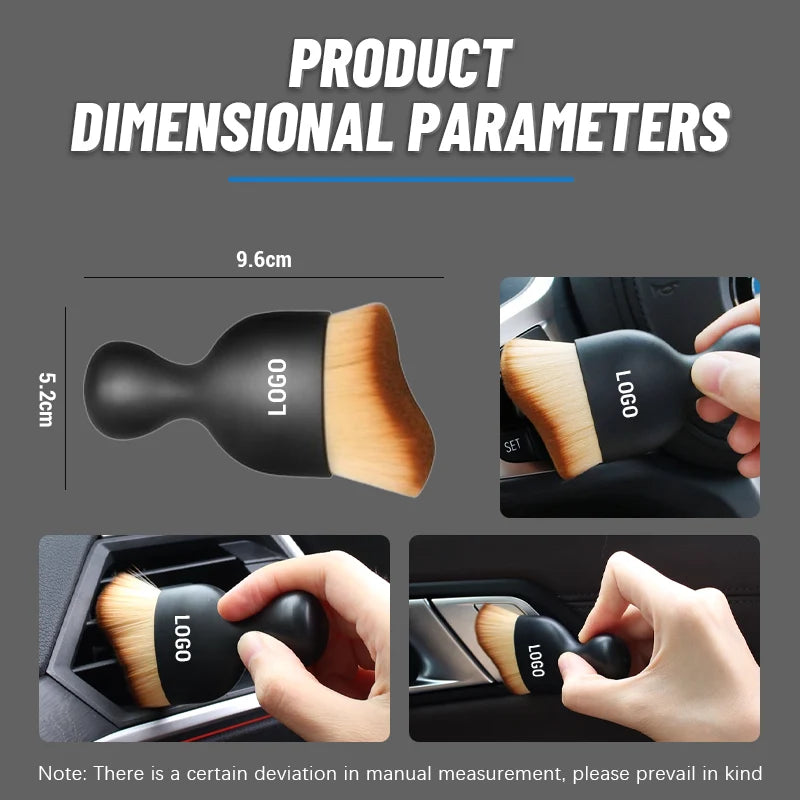 Car Interior Detailing Brush Soft Bristles Non-Slip Ergonomic Handle Wet or Dry Use