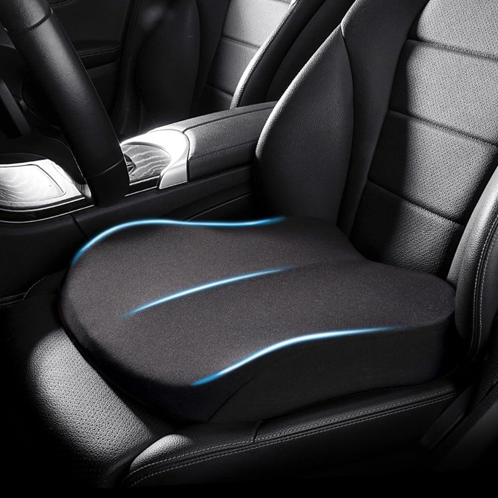 Car Seat Cushion 3-Inch Memory Foam Non-Slip Base