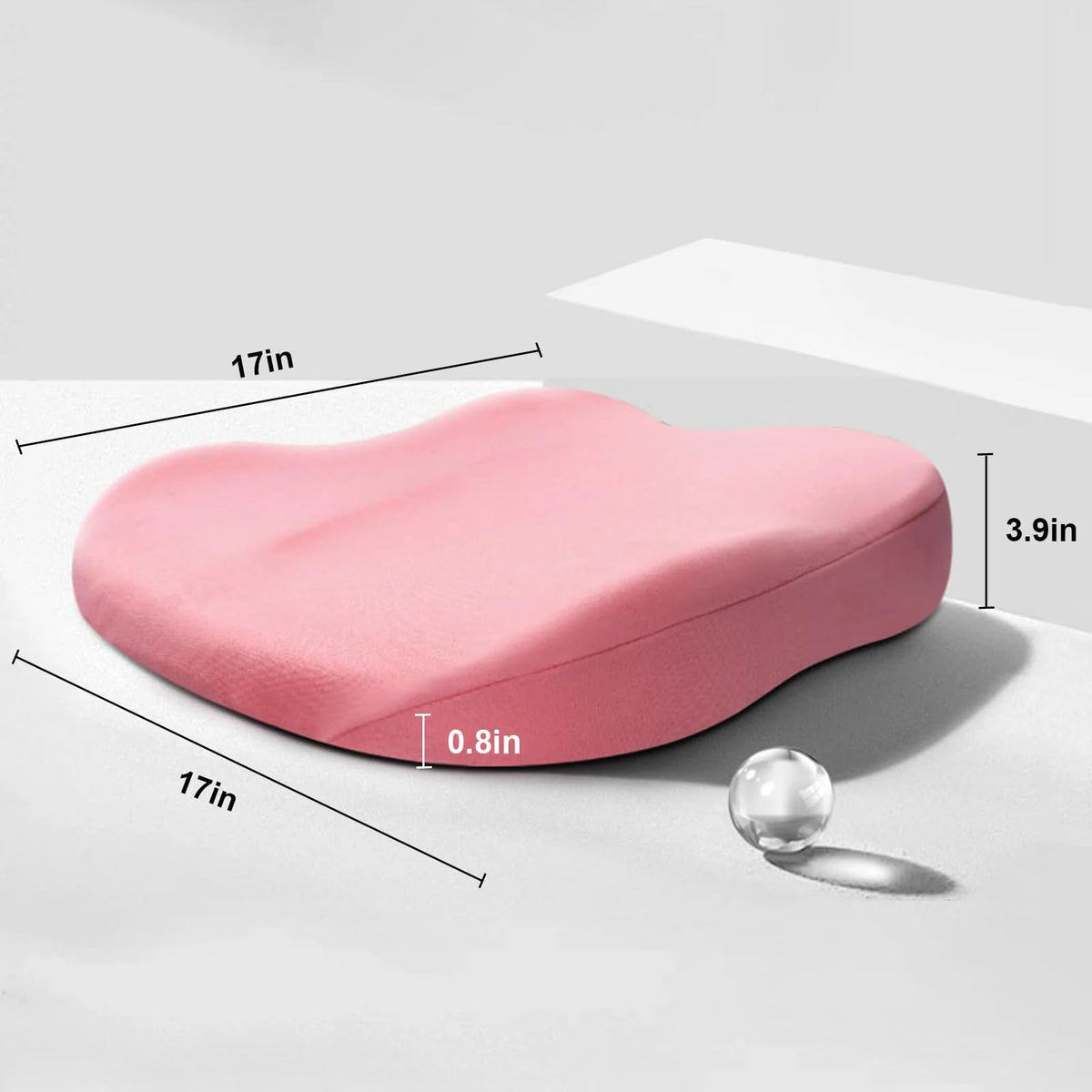 Car Seat Cushion 3-Inch Memory Foam Non-Slip Base