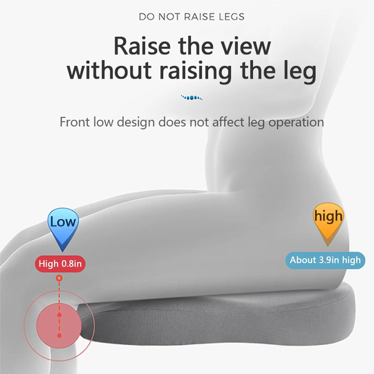 Car Seat Cushion 3-Inch Memory Foam Non-Slip Base