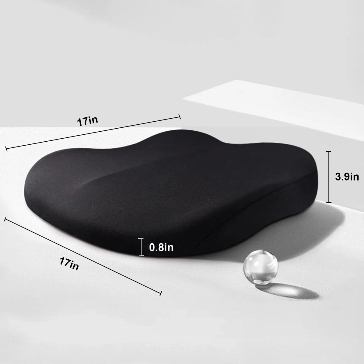 Car Seat Cushion 3-Inch Memory Foam Non-Slip Base