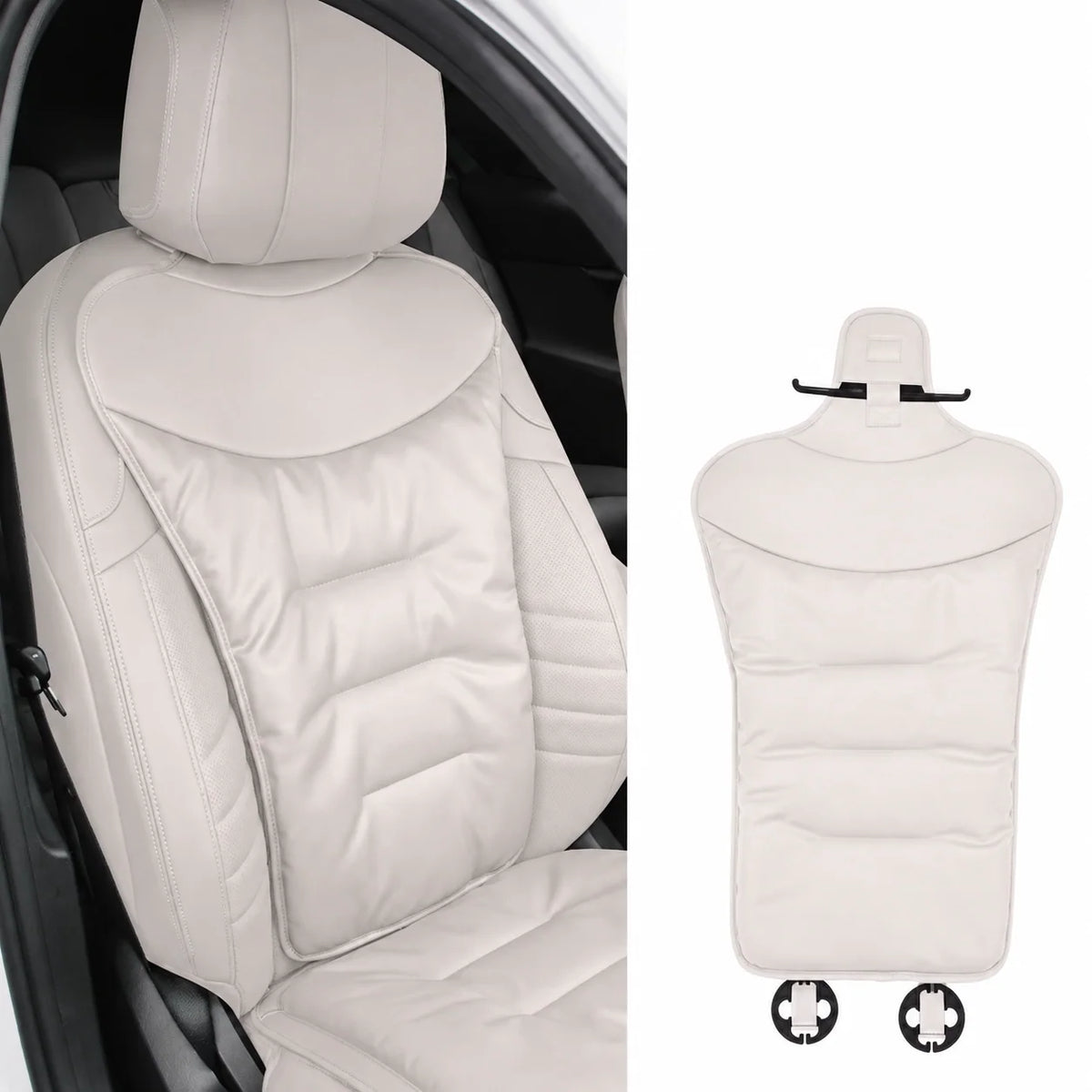 Car Seat Cushion Contoured Lumbar Support Faux Leather
