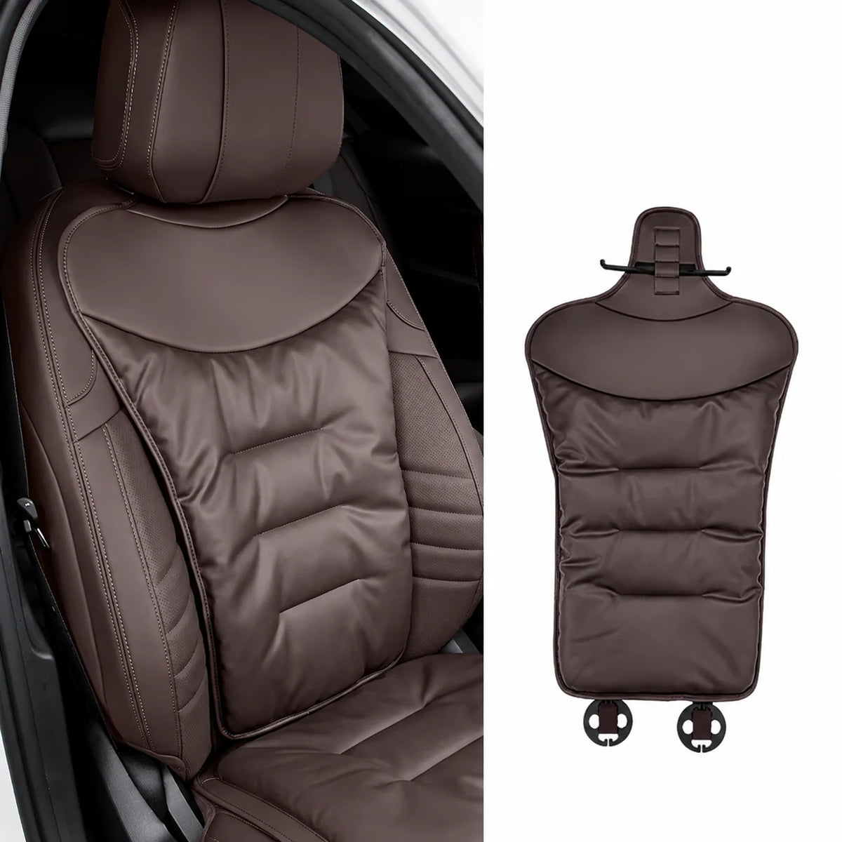 Car Seat Cushion Contoured Lumbar Support Faux Leather
