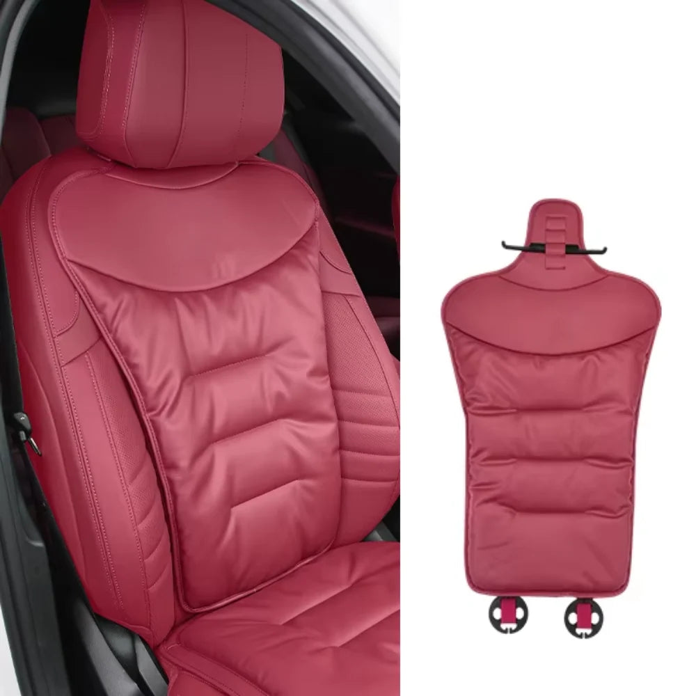 Car Seat Cushion Contoured Lumbar Support Faux Leather