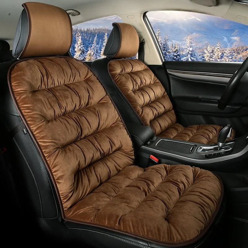 Car Seat Cushion Pad Full-Length Quilted Plush Surface
