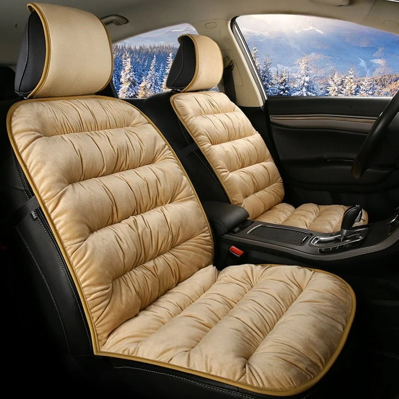 Car Seat Cushion Pad Full-Length Quilted Plush Surface