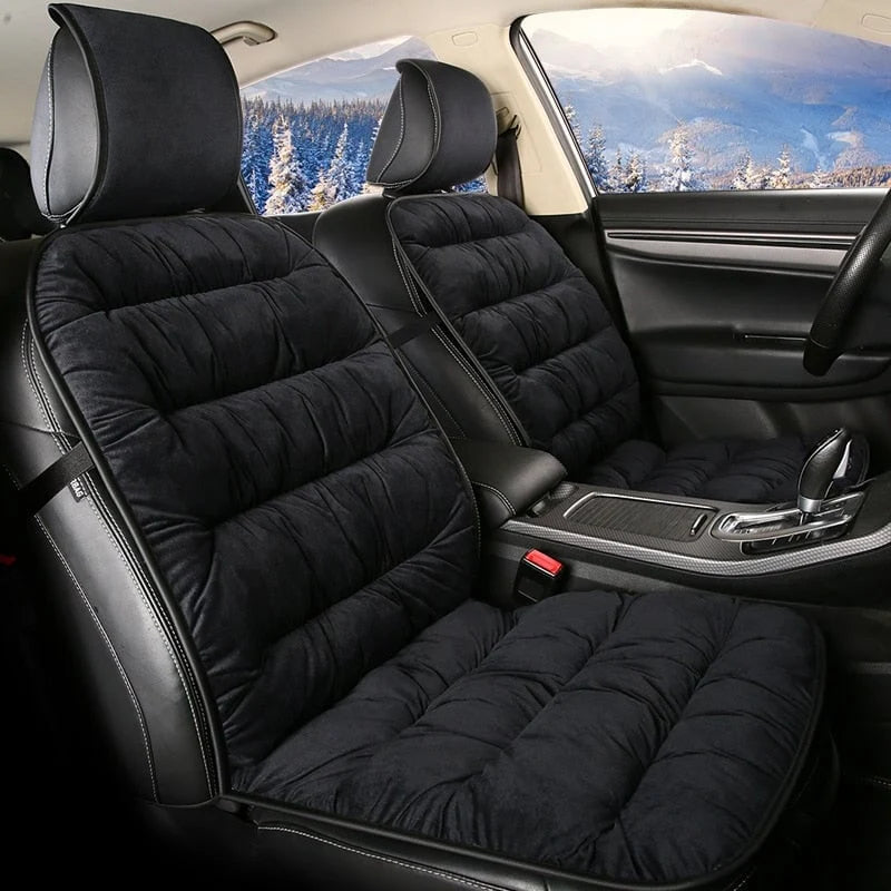Car Seat Cushion Pad Full-Length Quilted Plush Surface