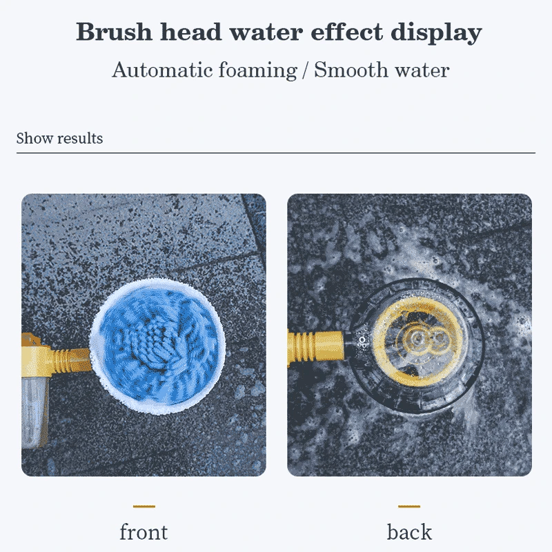 Car Wash Brush Water-Powered 360° Rotating Chenille”】【