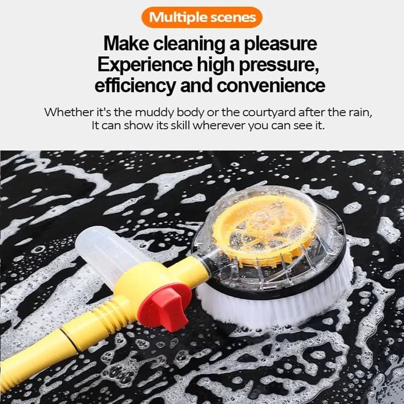 Car Wash Brush Water-Powered 360° Rotating Chenille”】【