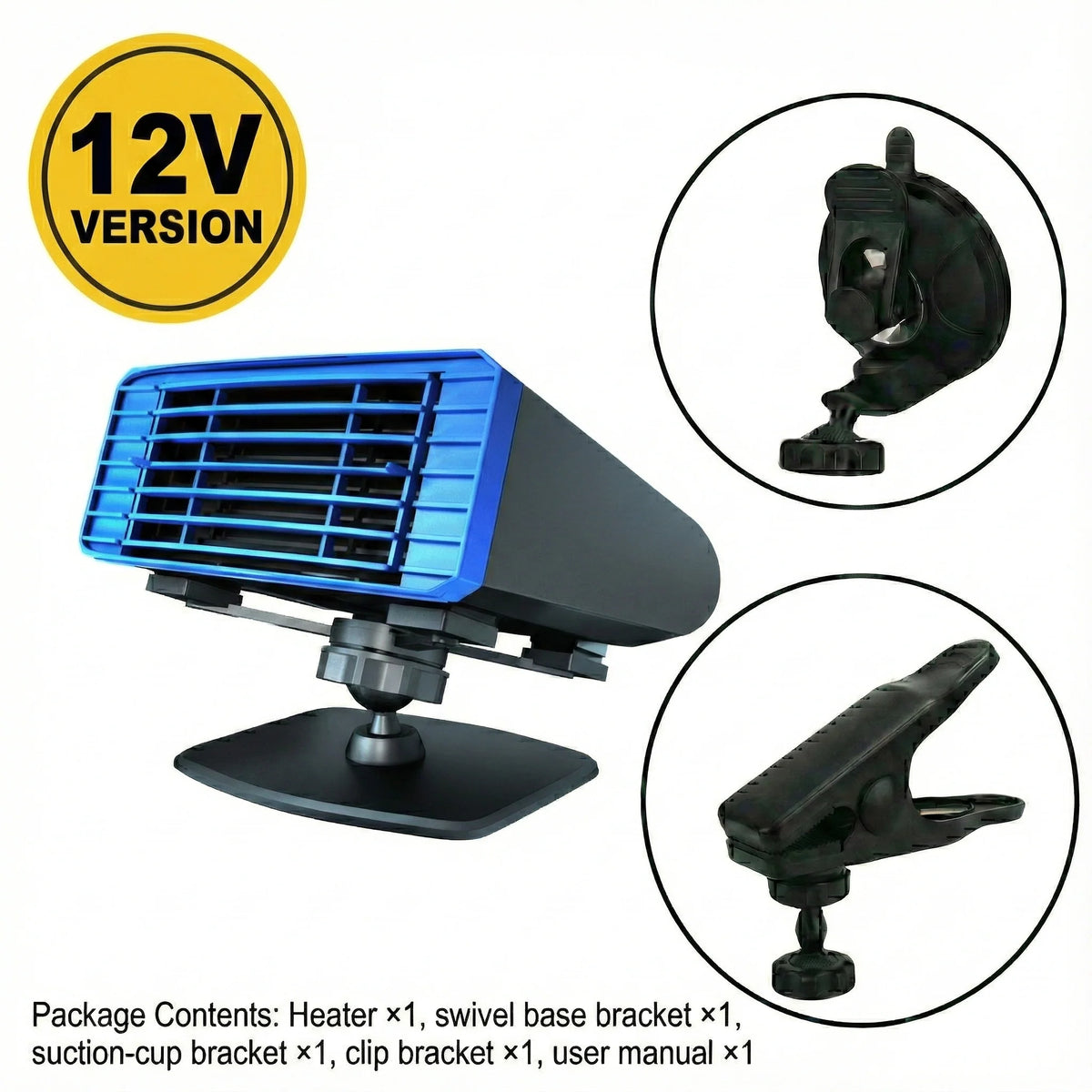 Car Windshield Defroster Heater 360° Swivel Airflow