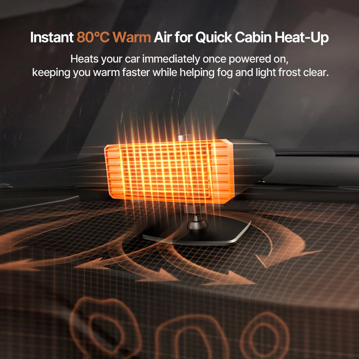 Car Windshield Defroster Heater 360° Swivel Airflow