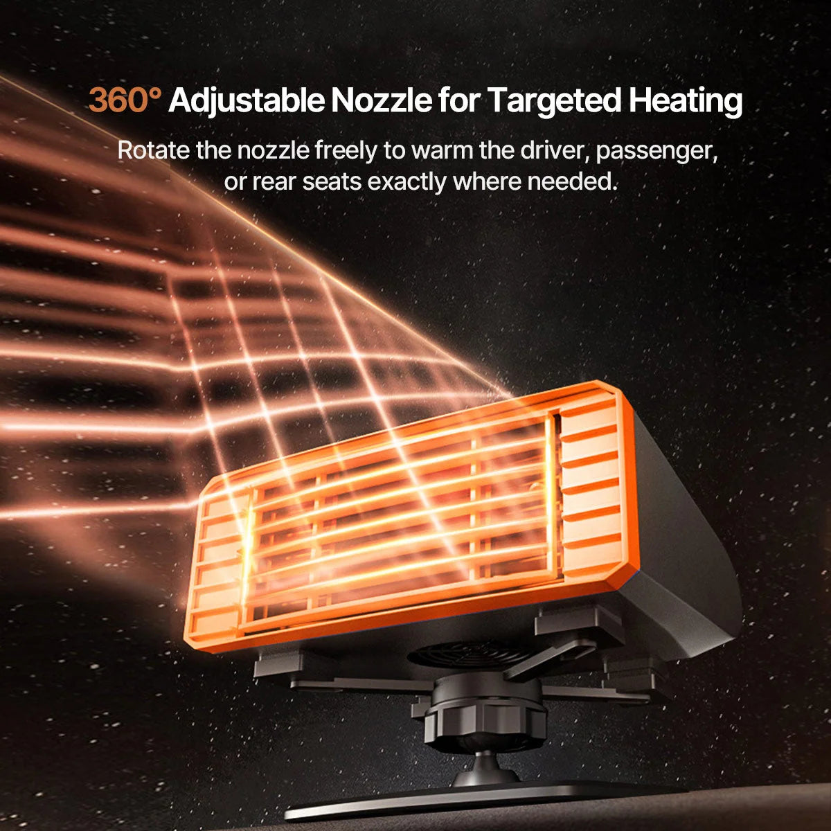 Car Windshield Defroster Heater 360° Swivel Airflow