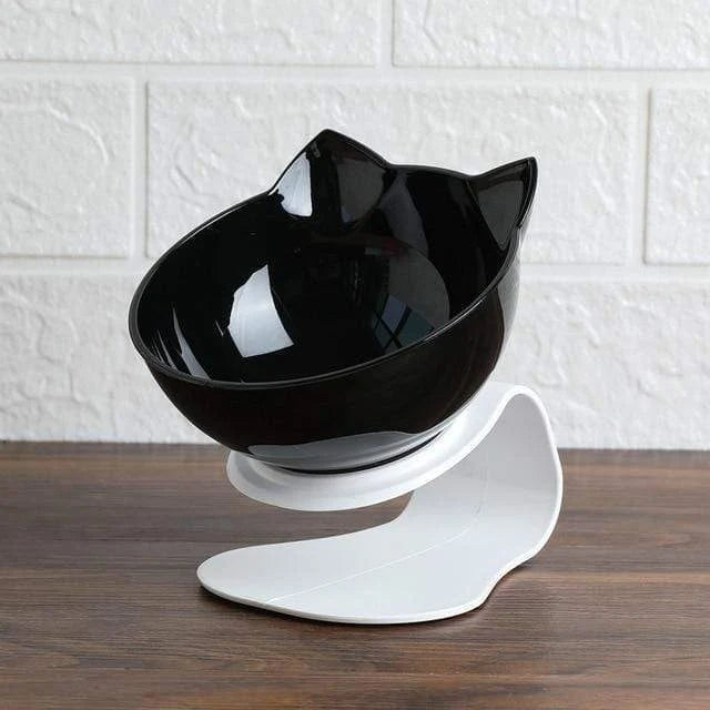 Cat Bowl Elevated Angled Design Non-Slip Base Separable Bowls