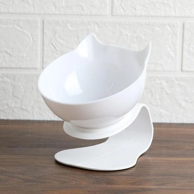 Cat Bowl Elevated Angled Design Non-Slip Base Separable Bowls