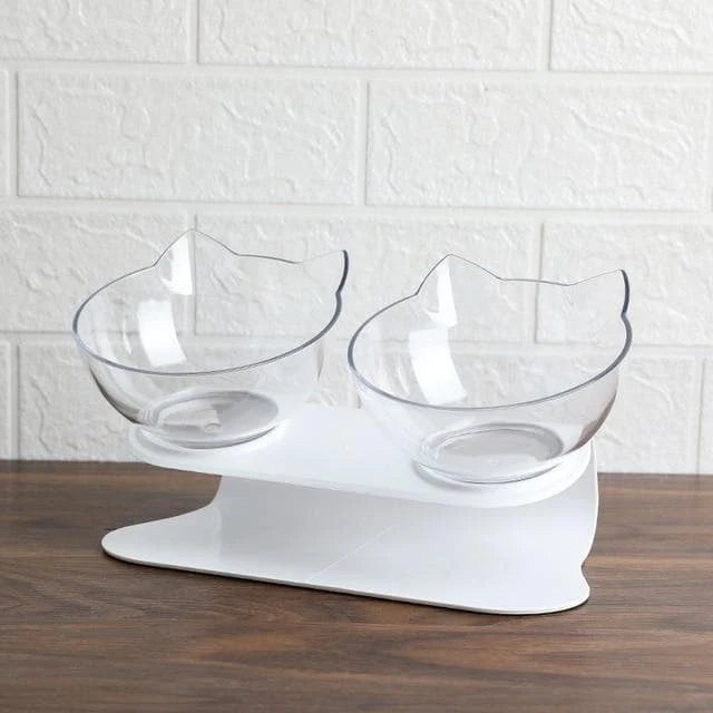 Cat Bowl Elevated Angled Design Non-Slip Base Separable Bowls