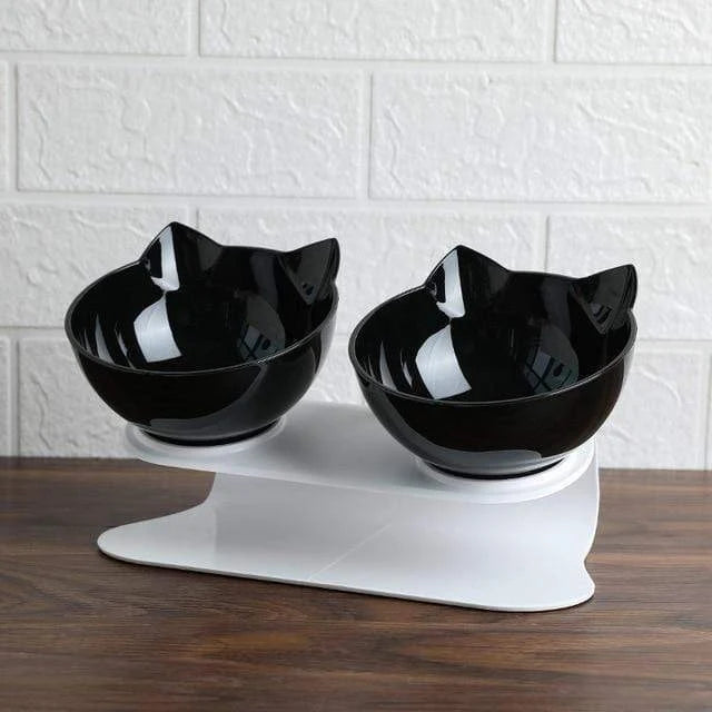 Cat Bowl Elevated Angled Design Non-Slip Base Separable Bowls