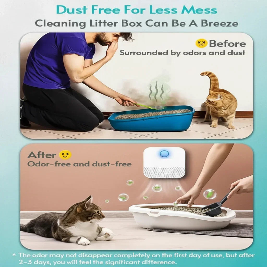 Cat Litter Odor Neutralizer Motion-Activated Fragrance-Free 14-Day Battery