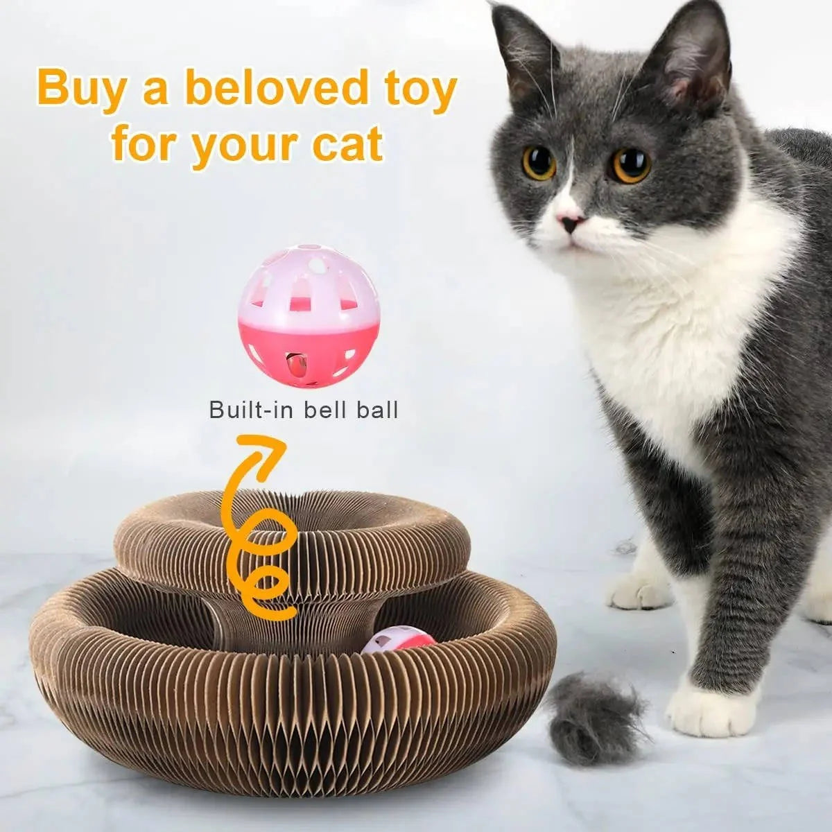 Cat Scratcher Magnetic Reshapable Panels & Enclosed Ball Track
