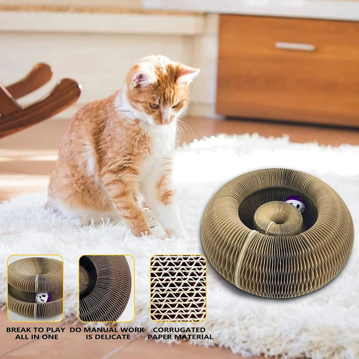Cat Scratcher Magnetic Reshapable Panels & Enclosed Ball Track