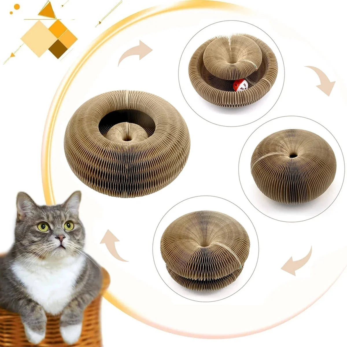 Cat Scratcher Magnetic Reshapable Panels & Enclosed Ball Track
