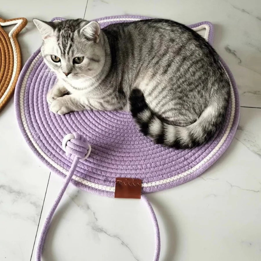 Cat Scratching Mat Natural Sisal Double-Sided Attached Toy